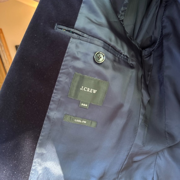 J. Crew Ludlow Navy Blue Velvet Blazer - Picture 2 of 5